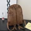 Sac à dos rétro en cuir PU Grande capacité Sac à dos décontracté pour femme avec plusieurs poches Parfait pour le travail quotidien, l'école et le shopping Sans pendentif