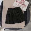 Women's Drawstring Elastic Waist Wide Leg Shorts A-Line Casual Shorts Thin Polyester Summer Sports Bermuda Shorts