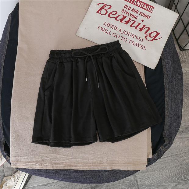 Women's Drawstring Elastic Waist Wide Leg Shorts A-Line Casual Shorts Thin Polyester Summer Sports Bermuda Shorts