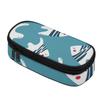 Pencil Case Casual 300D Polyester Zip Around Closure with Mesh Pocket Removable Divider and Pen Slots for College and School Use