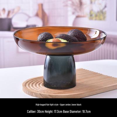 Nordic Colorful High-Footed Glass Fruit Plate