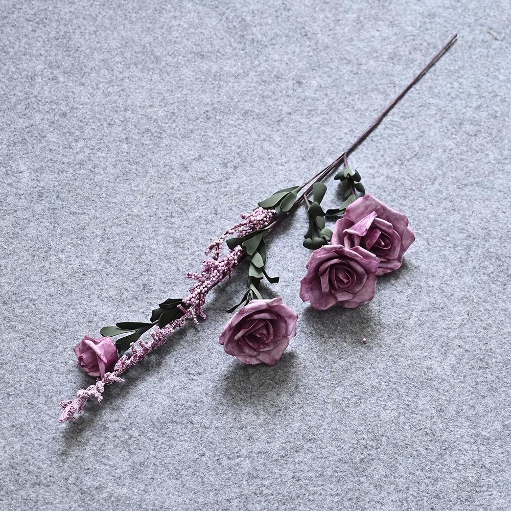 

Букет роз из пенопласта в европейском стиле, Свадебная композиция, Цветочная композиция, Домашнее украшение, Фотоукрашение, Имитированный искусственный цветок темно-фиолетового