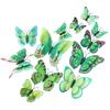 12PC 3D Butterflies Wall Stickers Multicolor Double-Layer Butterfly Magnet Wall Stickers Fridage Decals For Wedding Home Decor