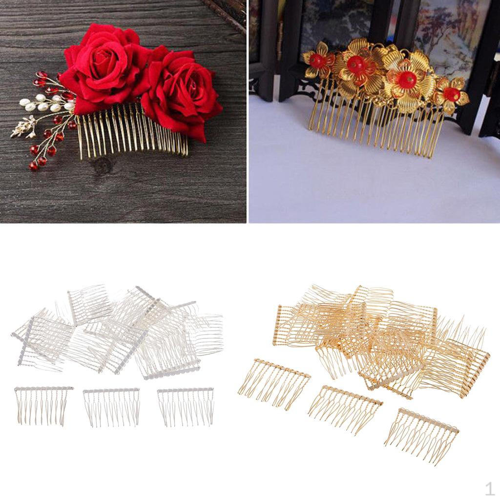 40x Plain Hair Combs Slides Pin Side Veil Headpiece for Bride Wedding
