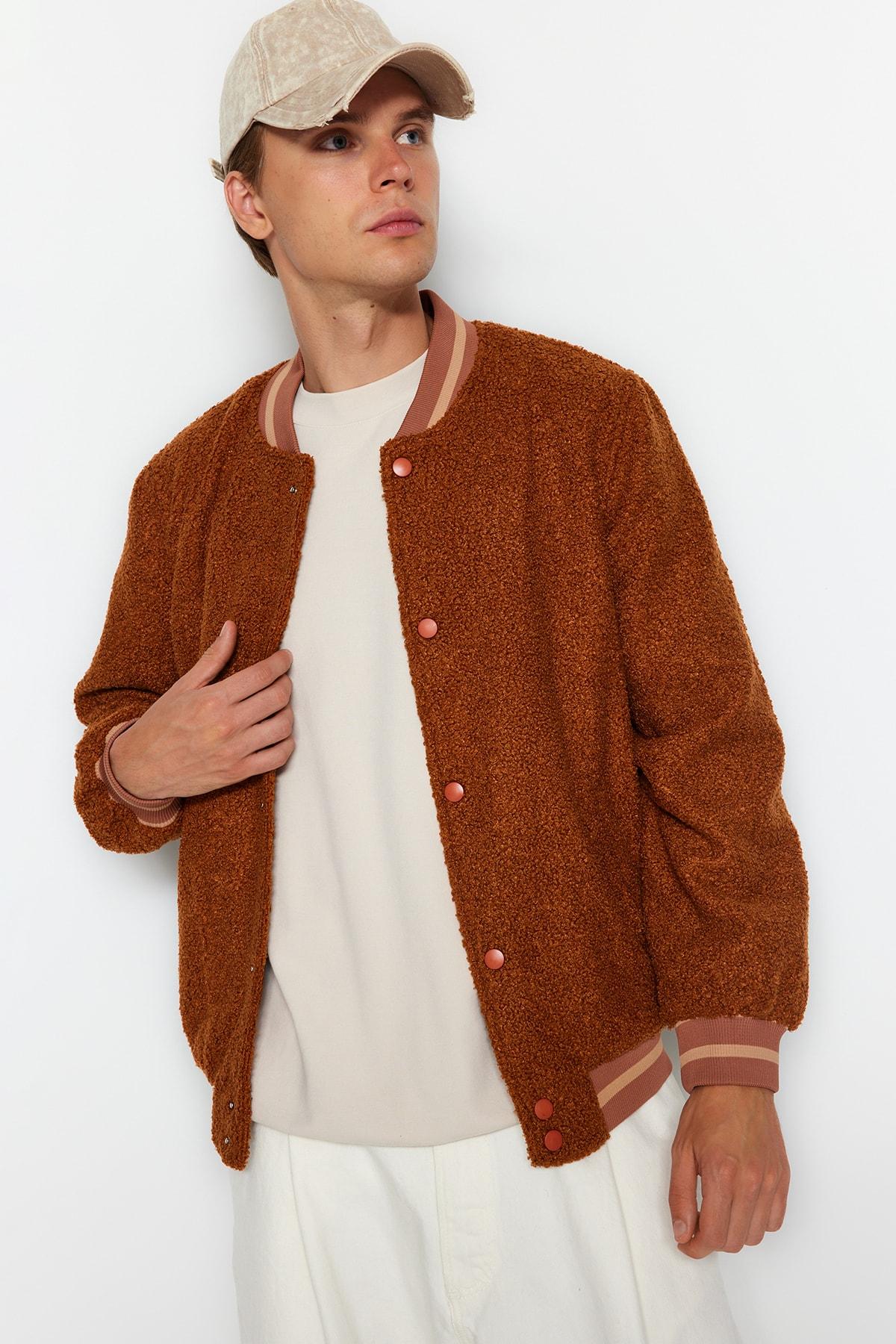 

Мужское пальто-бомбер Camel из букле TMNAW23MO00078..