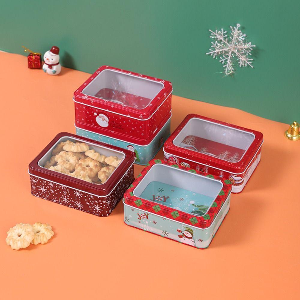 Trick or Treat Pattern Print Baking Cookies Box Christmas Tin Box Popular Packing Case