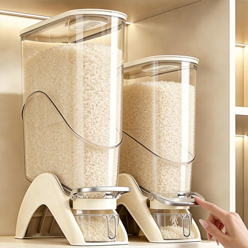 2026 New Press‑Type Rice Bucket, Household Insect‑Proof Moisture‑Proof Airtight Rice Container, Narrow Gap Grain Storage Box Kitchen Food Organizer