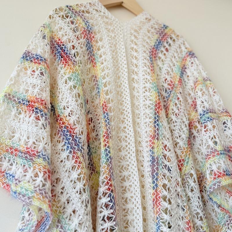 The Source Is Processed With Incoming Materials, And The Drawings And Samples Are Customized. Knitted Hollow Shawl Women'S Outer Travel Cape Cape