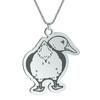 Kinitial Stainless Steel Necklaces Fluffy Duck Butt Looking Behind Animal Pendants Chains Choker Necklace For Women Jewelry