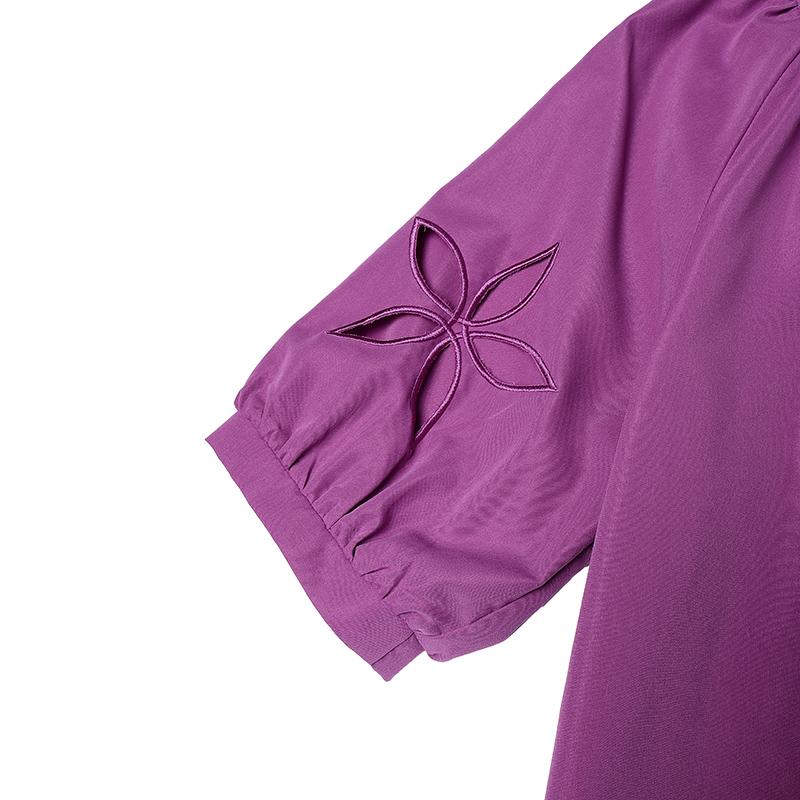 VONDA Sommer Damen Rundhals Halbarm Spitze Häkeln Patchwork Freizeitkleid