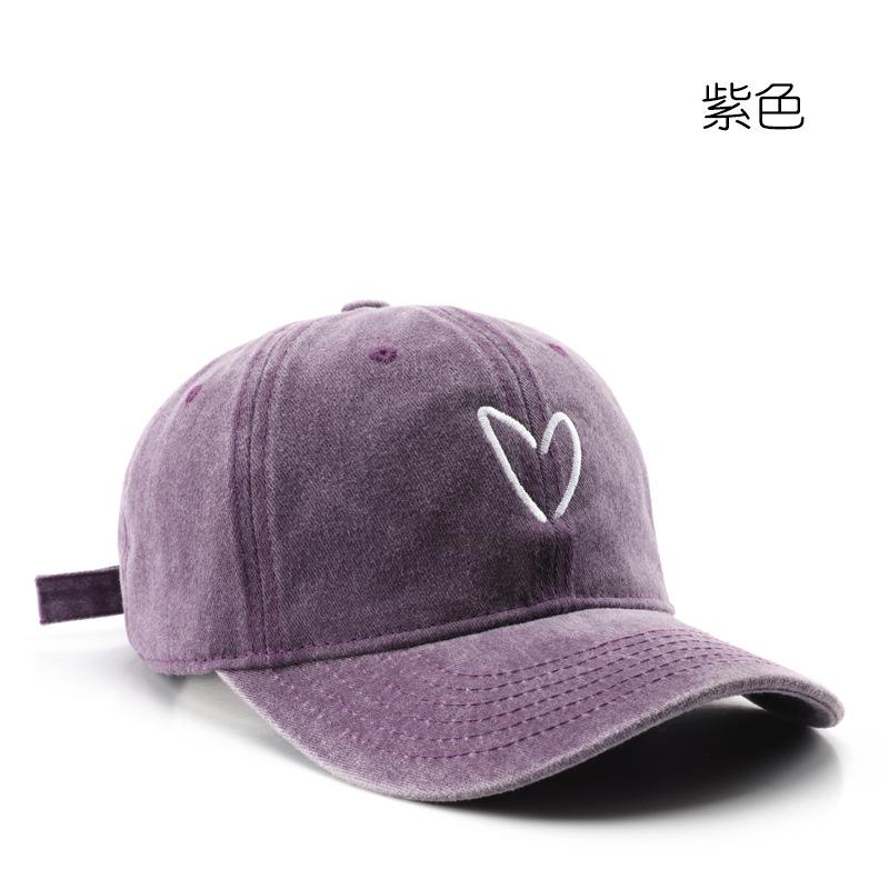 

Personalized washing love embroidery cap outdoor travel sun protection shade baseball cap фіолетовий