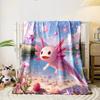 Magical Axolotl Fantasy Scene print blanket soft and cozy perfect for the living room bed sofa or a nap,gift