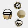 Practical Golden Tone Coffee Filter Durable Coffee Filter Coffee Strainer for 4/6/8/12 Cup Basket Style Coffee Maker