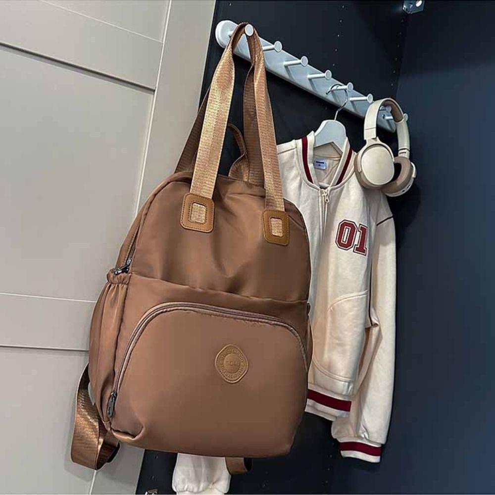 Solid Color Travel Shoulder Bag Korean Style Fitness Bag Cute Sport Nylon Backpack  Travel