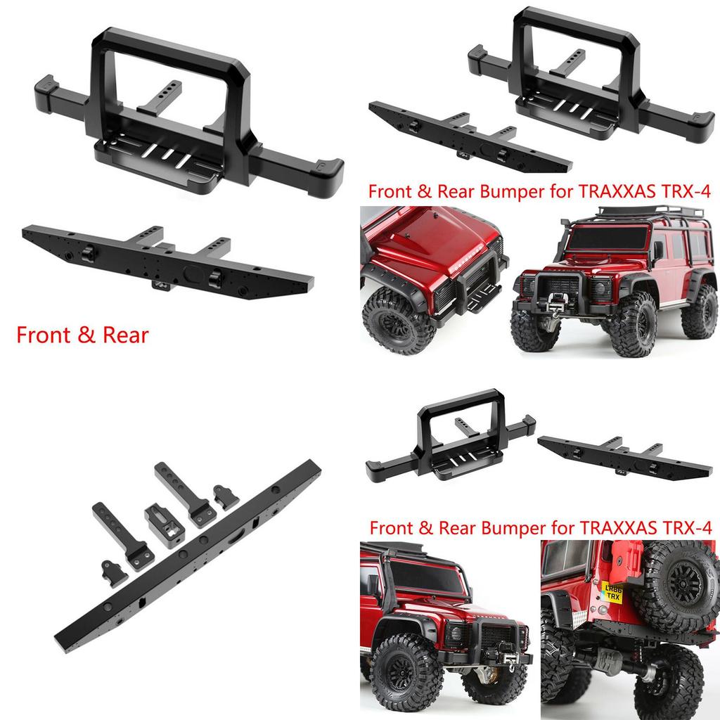 Cnc Aluminum Front Rear Winch Bumper Set For 1/10 Rc Crawler Traxxas Trx-4