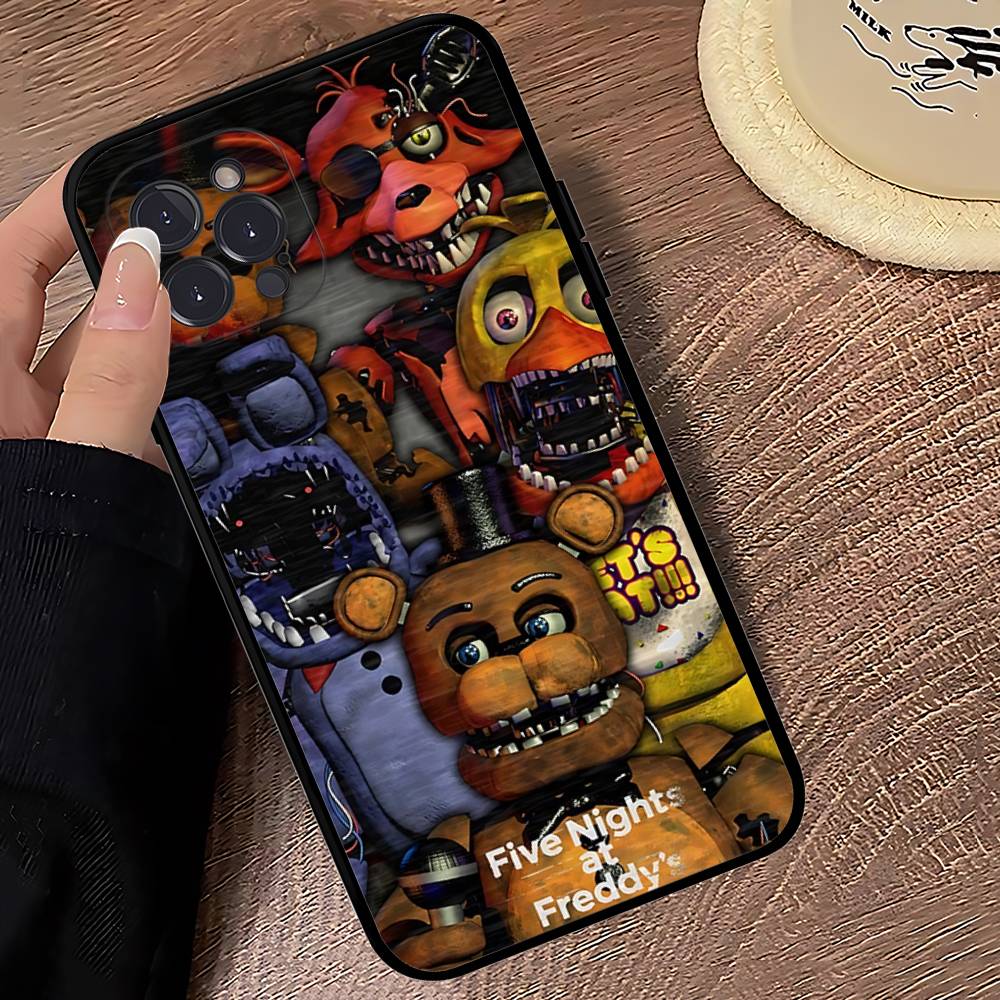 Spiel F-Five N-Nights At F-FreddyS Für IPhone 17 16 15 14 13 12 11 Pro Max Plus Stoßfeste Schwarze Weiche Handyhülle