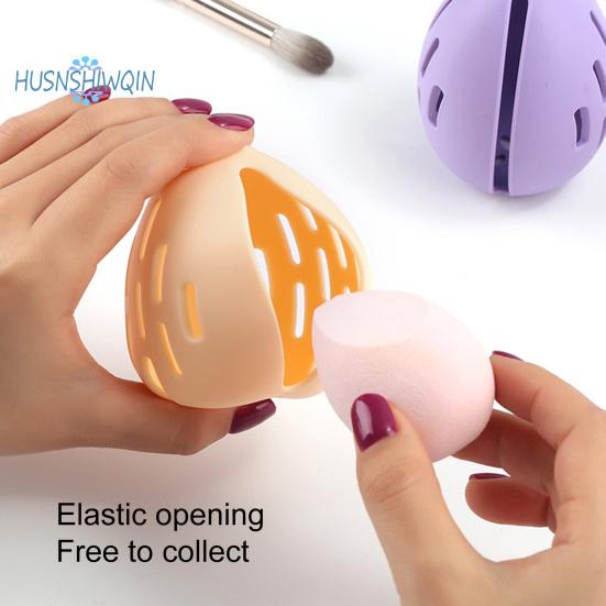 Silikon-Schönheits-Ei-Aufbewahrungskoffer, kompakt, tragbar, staubdicht, atmungsaktiv, Aufbewahrungskoffer für Make-up-Puff-Halter