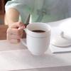 Zhi Shi White Ceramic Cup with Lid and Handle