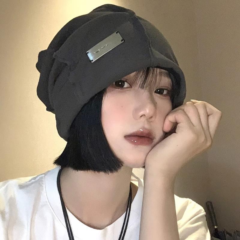 Women Solid Color Baggy Slouchy Beanie Soft Cotton Hats Spring Autumn Hip Hop Skullcaps Outdoor Warm Pullover Cap