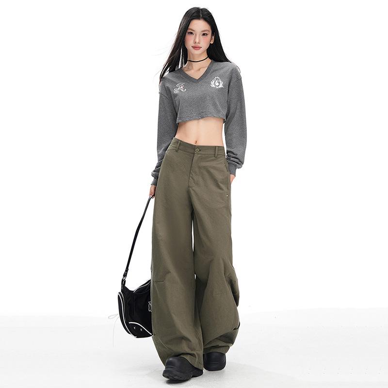 

Autumn Women s High-Waist Loose Wide-Leg Pants XL