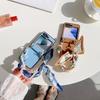 PU Leather & Pearl Scarf Wrist Chain Strap Bracelet Phone Case for Samsung Galaxy Z Flip 7 FE 6 5 4 3 Hinge ProtectionCover