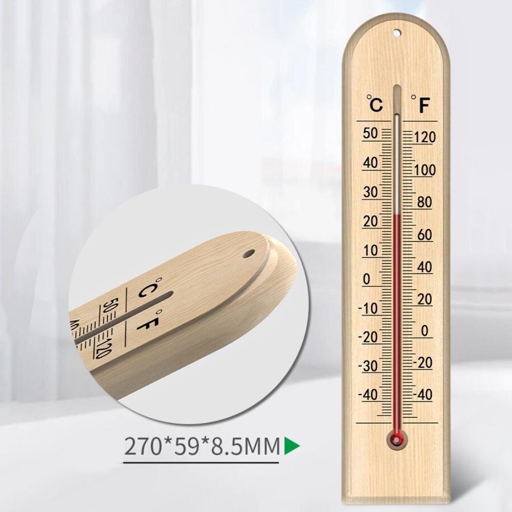 1PCS Wall-Mounted High-Precision Wooden Thermometer Room Decoration For Garage Greenhouse Home Kitchen Tools Patio Shed Room