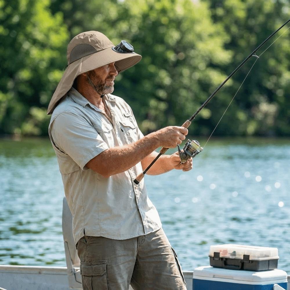Breathable Sun Hat with Fan Strong Wind Summer Fan Visor Cap Fishing Bucket Hat Outdoor Travel