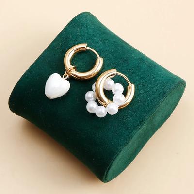 1Pair Fashion Exquisite Asymmetric Heart Pendant Earrings High Quality Earrings For Women Girls Sweet Versatile Earrings Gifts