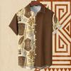 Vintage Ethnic Patterns 3D Print Beach Hawaii Shirts For Men Casual Turndown Collar Short Sleeve Beach Button Shirt Men's Shirts