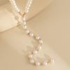 Long Chain Retro Clavicle Chain Bohemian Y-Shaped Necklace Trendy Pearl Necklace  Trendy Fashion