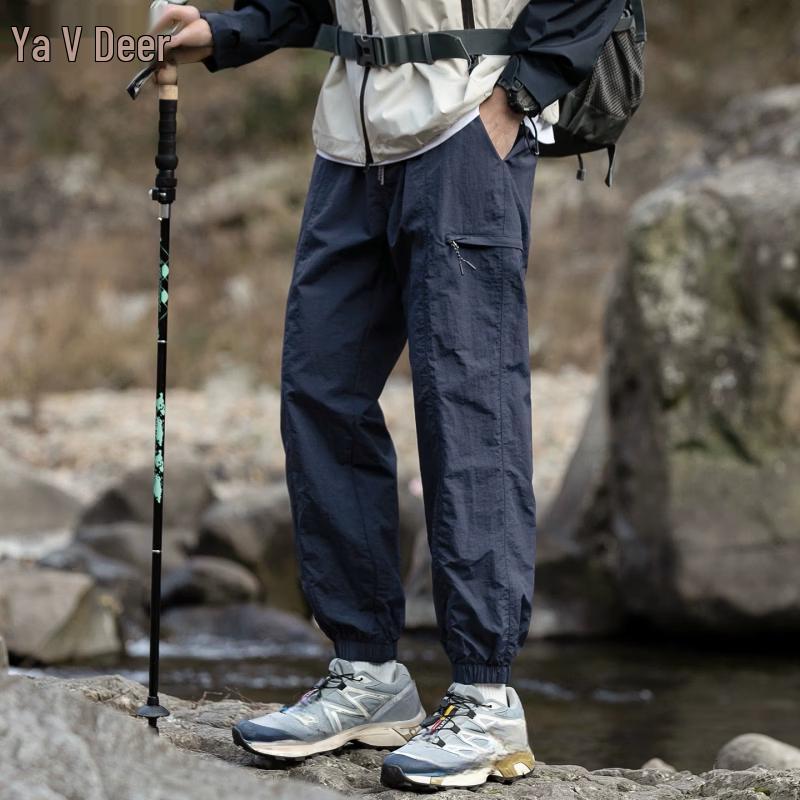 YaLu Men s Ice Silk Quick-Dry Loose Cuffed Cargo Pants 3XL темно-синий