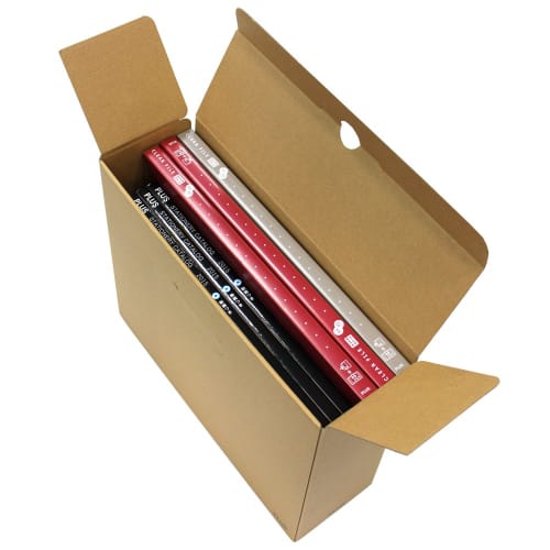 Plus File Box with Lid, 5 Books, A4 Side, Back Width 100mm, 78-092 Dark Gray