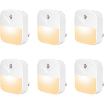 6er-Pack Stecker-Nachtlichter, warmweiße LED-Nachtlichter, mit intelligentem Dämmerungssensor