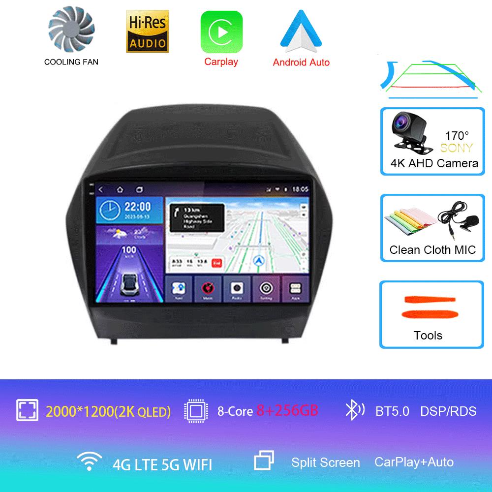 Autorádio Android 14 Carplay Auto Multimediální Přehrávač Pro Hyundai Tucson 2 LM IX35 2009-2015 Autorádio GPS Stereo 2din Hlavní Jednotka