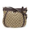 Used Shoulder Bag 203257 Abbey GG Canvas Beige Dark Brown Diagonally Hung