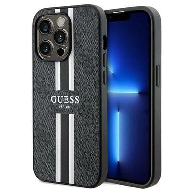 Guess Guhmp15Xp4Rpsk Iphone 15 Pro Max 6.7 Black Hardcase 4G Printed Stripes Magsafe