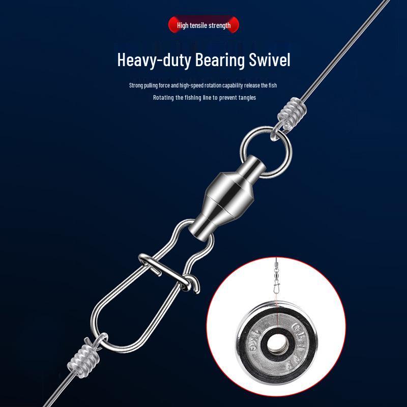 Large Swivel Connector Quick Lure with 304 Stainless Steel Bearing and 8-Shaped Reinforced Pin for Sea Fishing