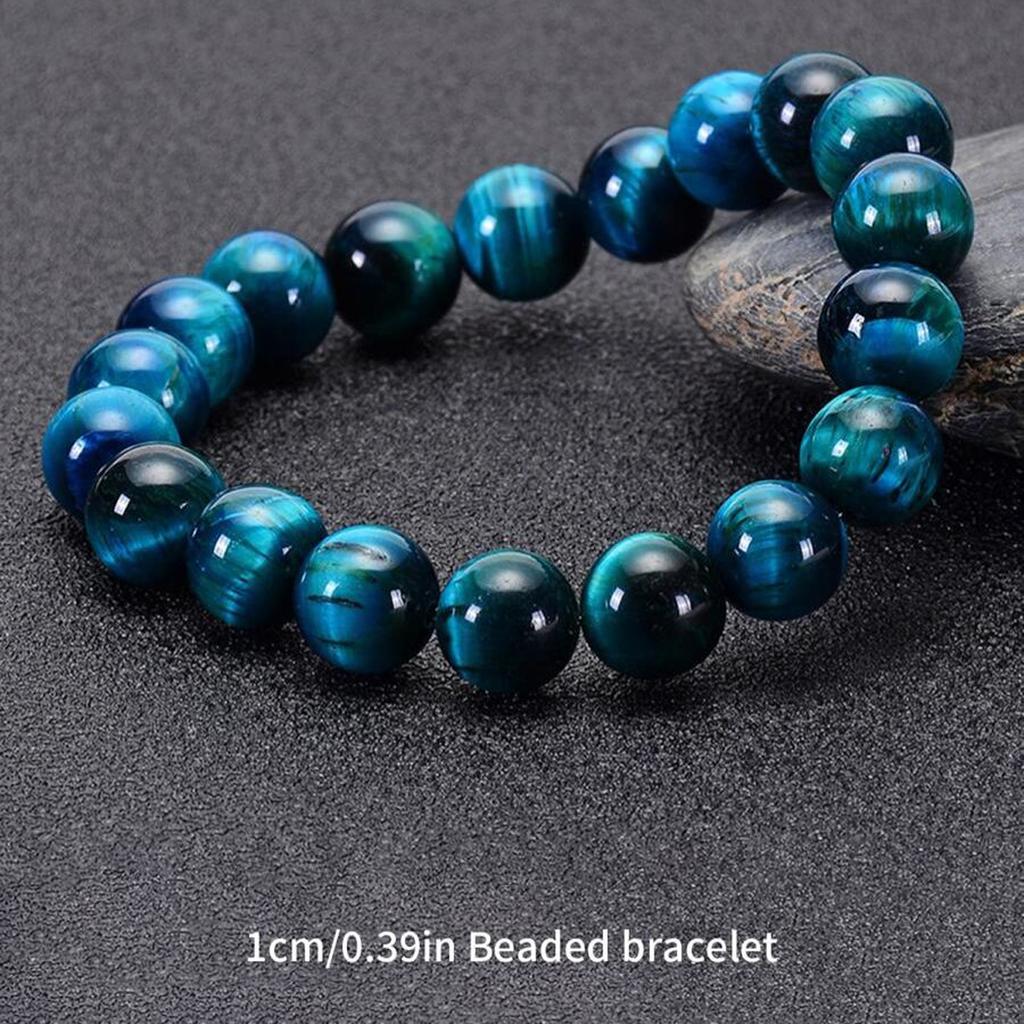 Minimalist Blue Tiger Eye Stone Beaded Bracelet Natural Stone Round Beads Bracelet For Daily Decoration