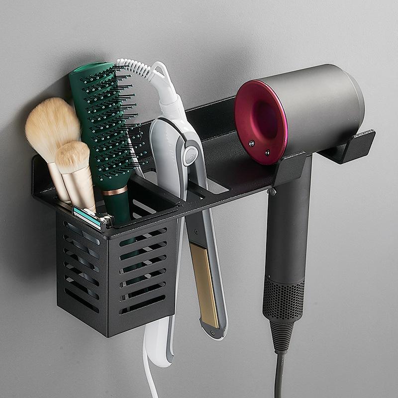 

Huamanzhi Hair Dryer Bracket Wall-Mounted Bathroom Hair Curler Hair Straightener Storage Rack Electric Hair Dryer Holder