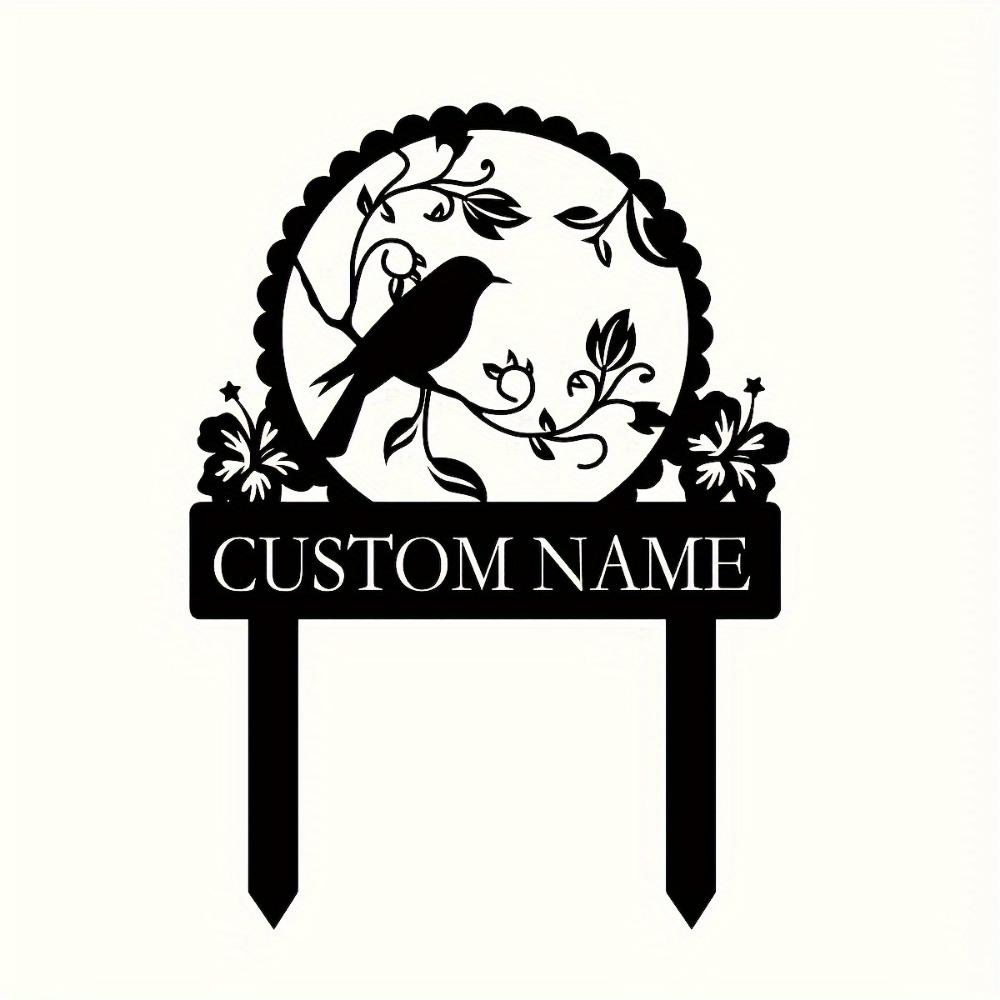 Vintage Metal Garden Wall Art Bird Flower Decor Outdoor Sign Memorial