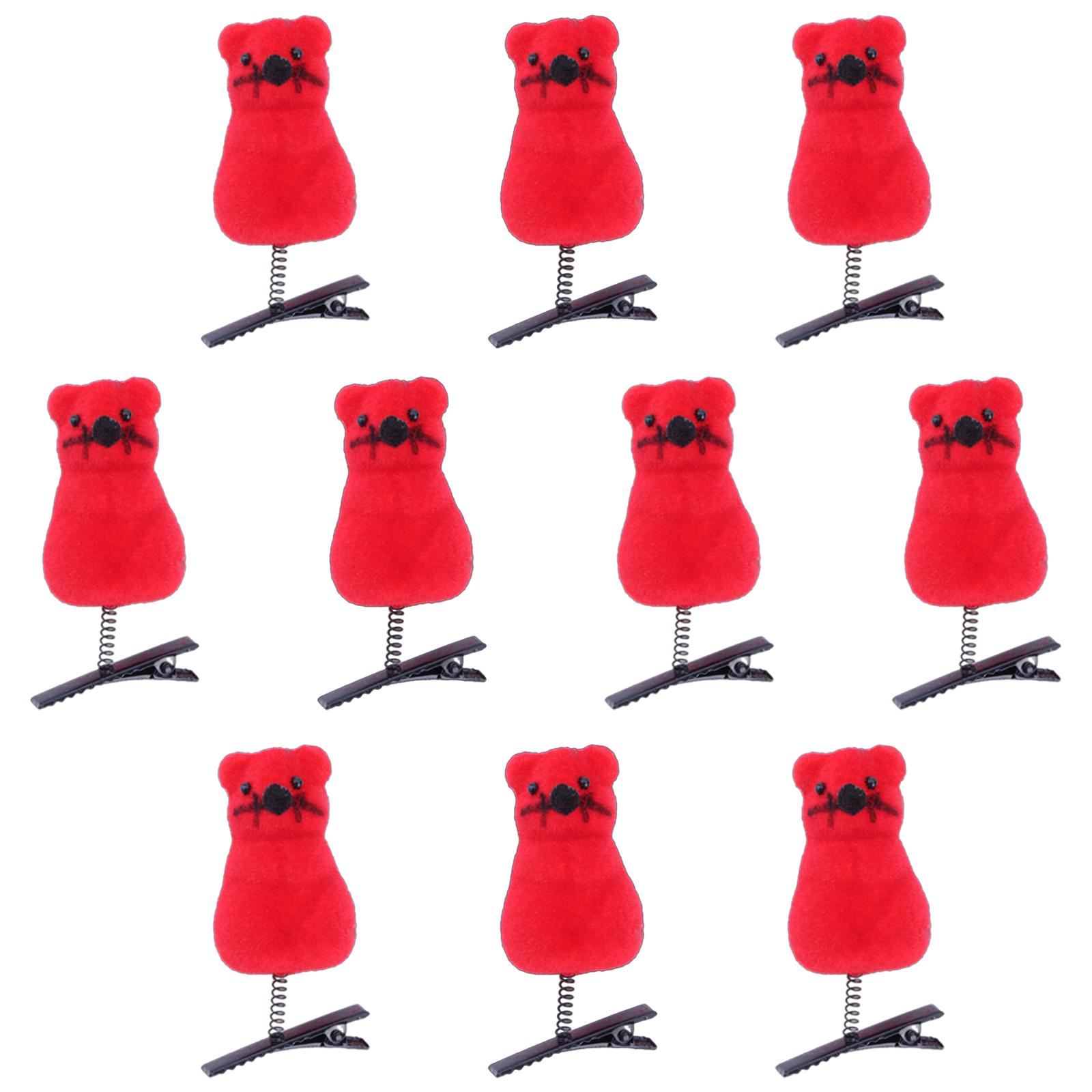 

10 шт. Милая заколка для волос в виде мультяшной мыши, украшение, уникальная заколка для волос в форме мультяшной мыши, весенний головной убор для девочек и женщин 1 красный