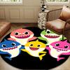 Cartoon Shark Dance Party Round Rug for Livingroom,Bedroom, Palyroom, Chair Rug, Area rug, Circle Carpet, Large Size Fan Christmas gift