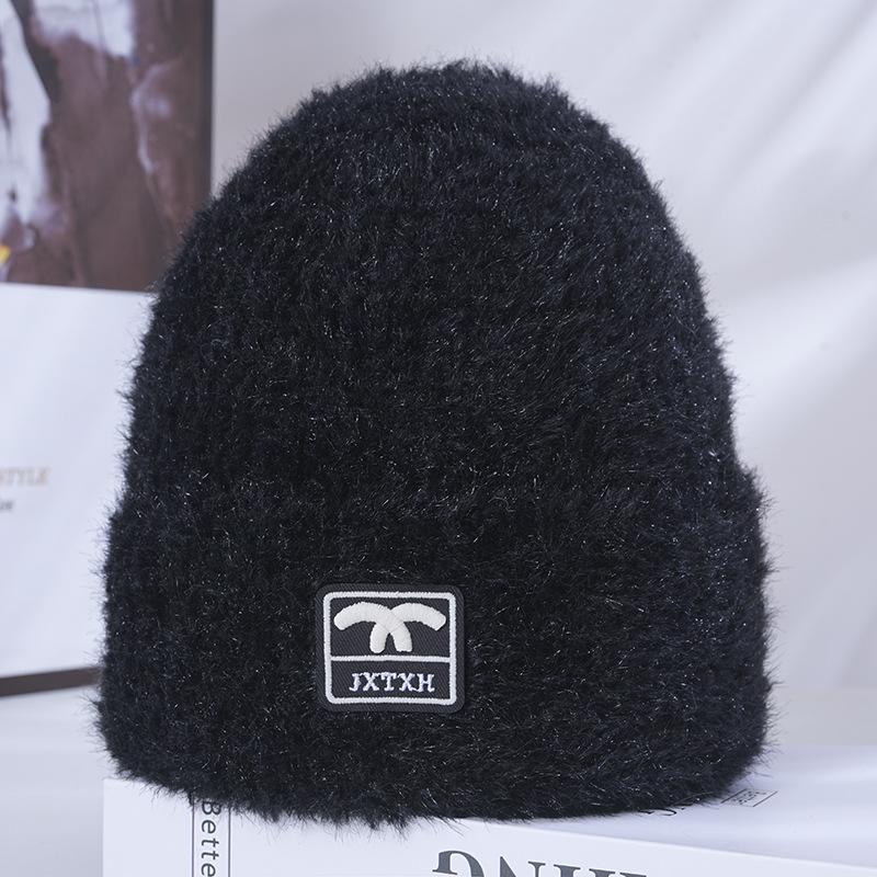 

Women s Hats for Women s Winter Thickened Warm Knitted Hat Korean Style Trendy Plush Head Ear Protection Windproof Wool Hat