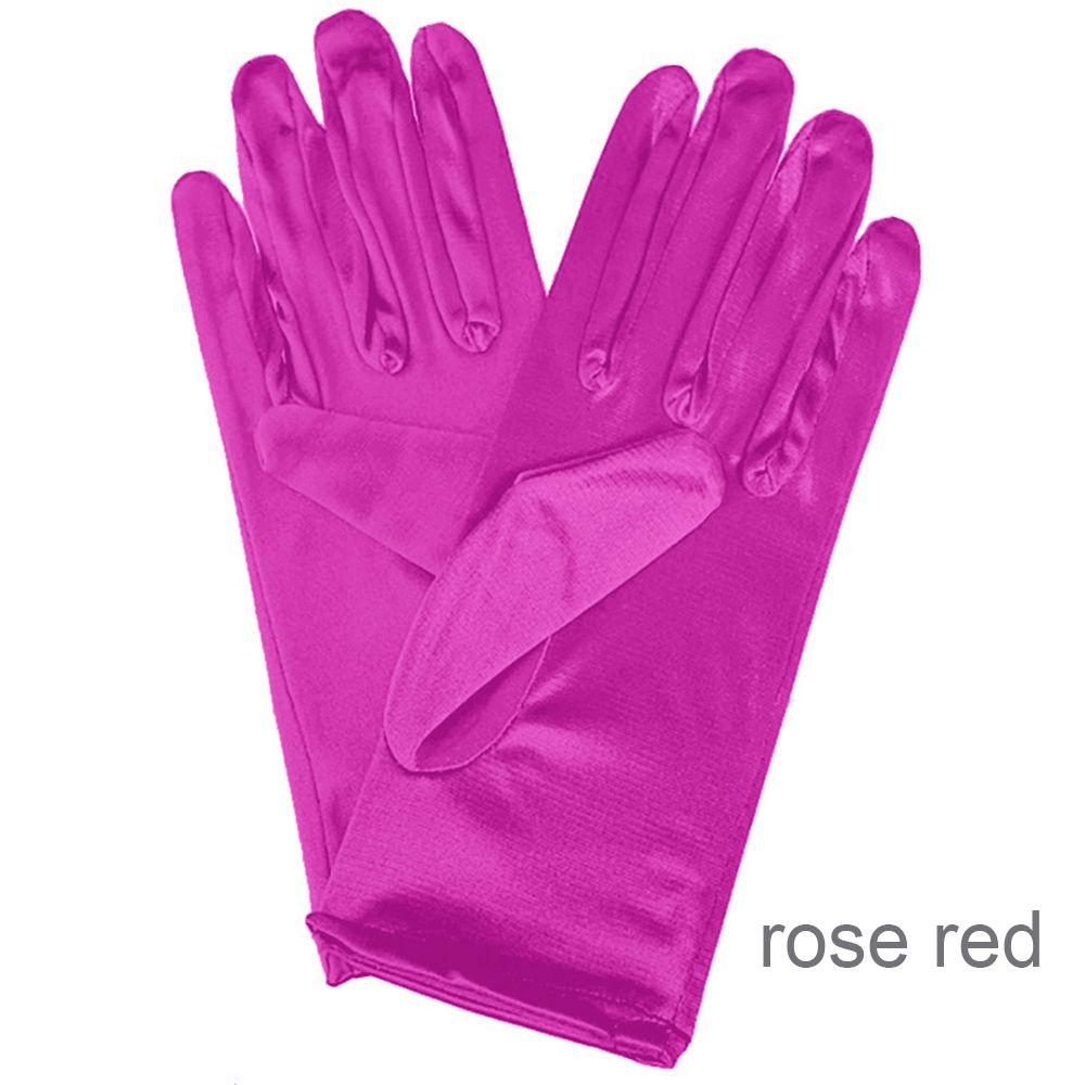 

Opera Bridal Sunscreen Wrist Stretch Satin Wedding Gloves Role Play Accessories Finger Gloves розы красного