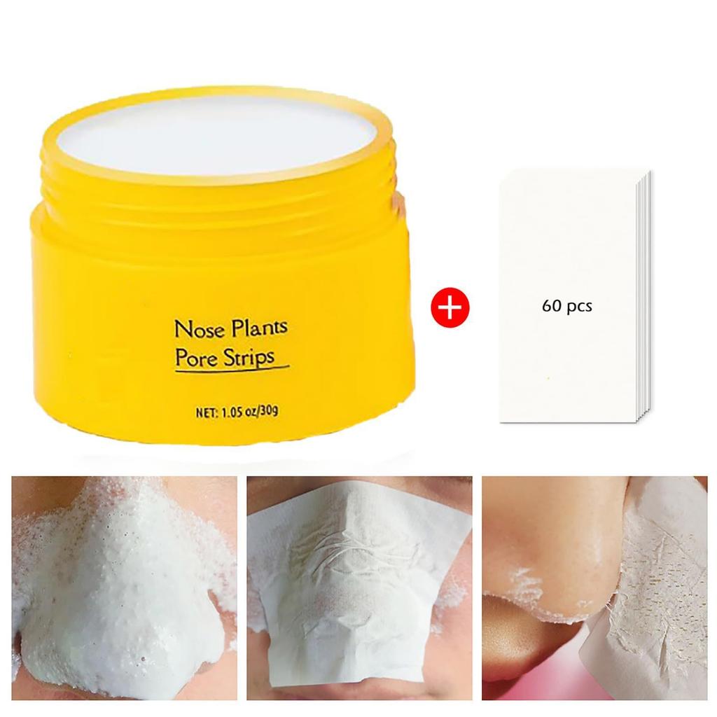 60pcs Peel-Off Blackhead Mask, Nose Plant Pore Cleansing And Purifying Mask, Blackhead Removal
