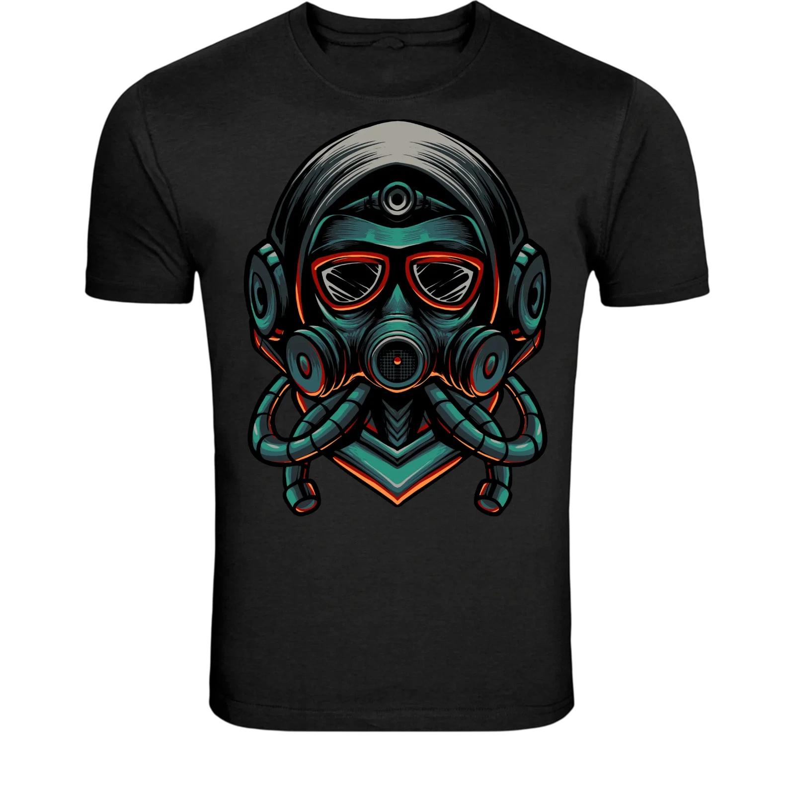 

Футуристическая Газовая Маска Киберпанк Футболка - Научно-фантастический Технологичный Графический Футболка S