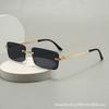 Retro sunglasses women's high-end sense small box European and American frameless personality hip-hop glasses fashion trendy sunglasses men