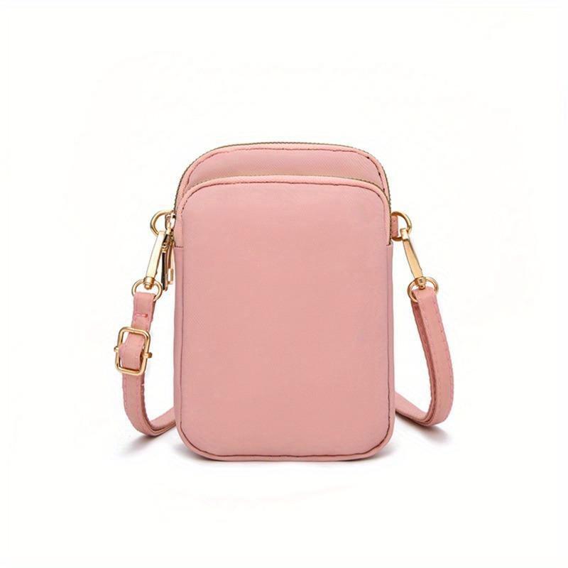 Bolso Mini para Mujer Bandolera con Cremallera Bolso de Hombro Monedero para Teléfono Móvil Billetera Multifuncional Vertical Negro Bolsos Bandolera para Caminar