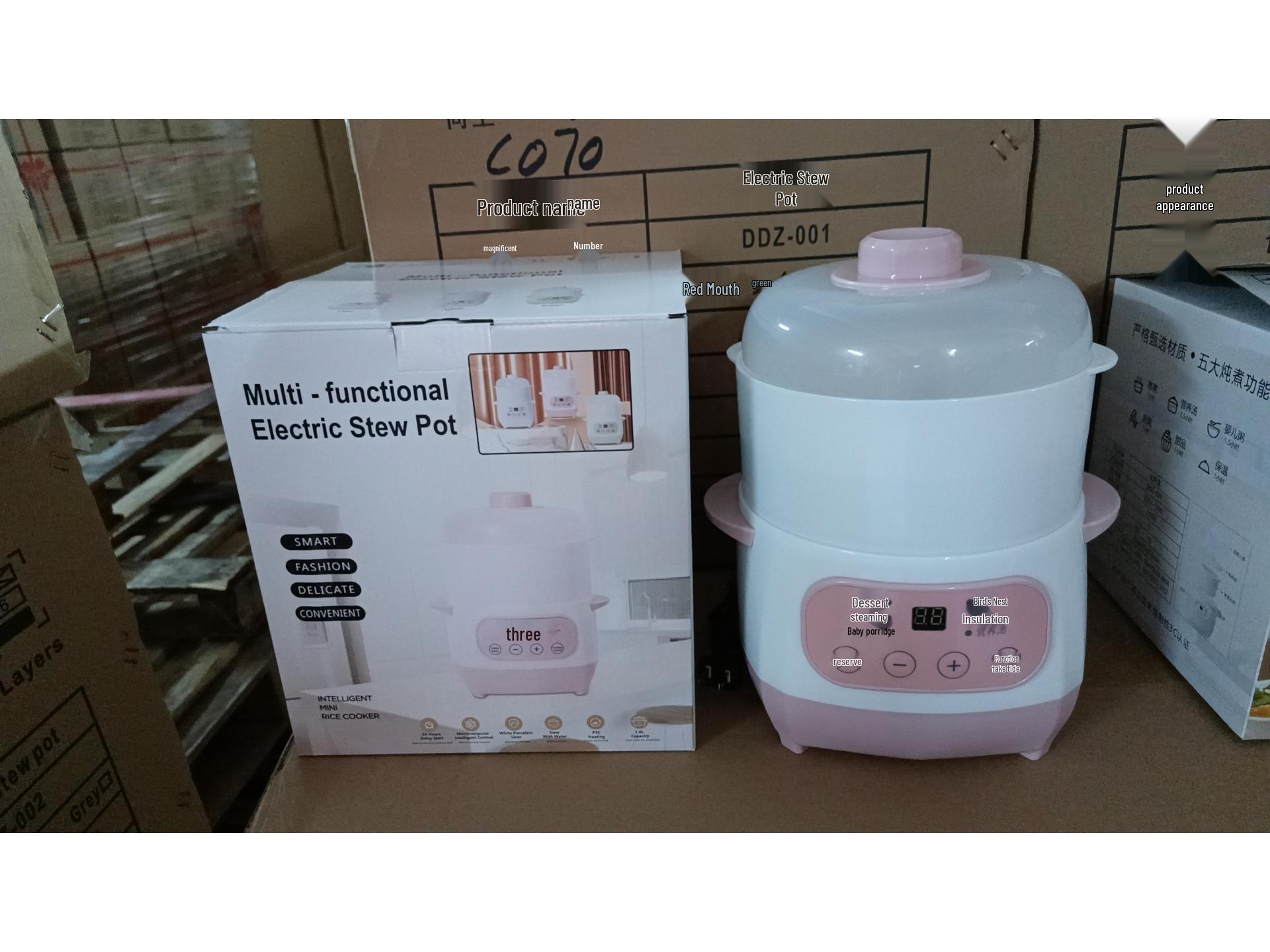 

Мини электрическая мультиварка: Керамическая кастрюля для тушения и каши, с двойным дном, идеально подходит для супов и многого другого. 1000 units