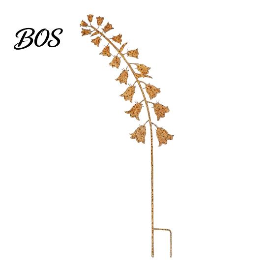 Retro Flower Garden Stake Rusty Flowers Stake, Distressed Metal Yard Art Outdoor Decoration 2D for Lawn Bed E